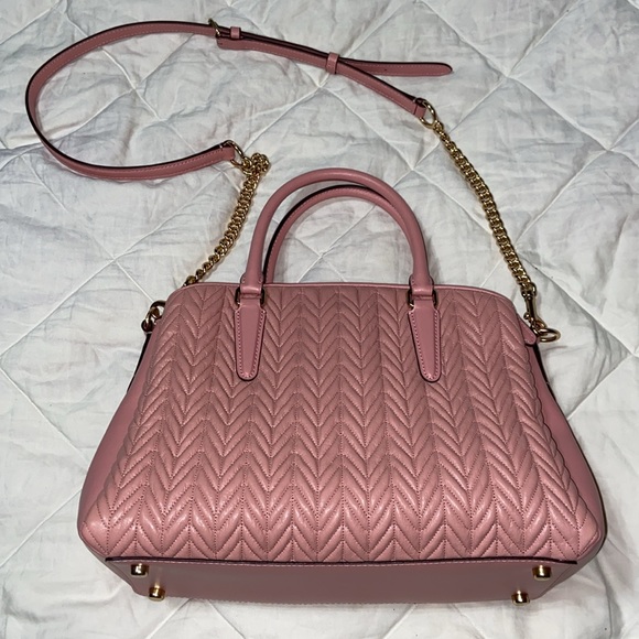 RARE nwot Coach Sage Carryall Quilted pink crossbody satchel bag F73062 - Picture 9 of 15